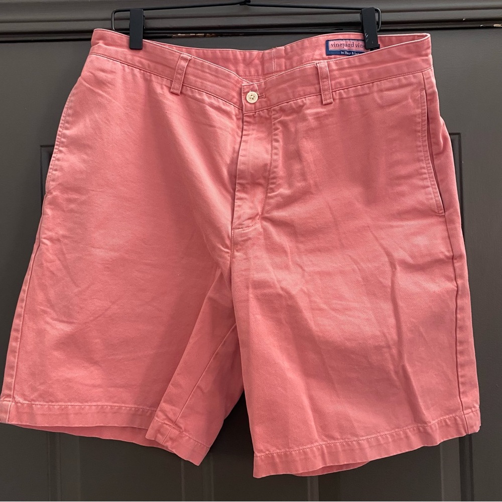 Vineyard Vines Chino Shorts Mens 36 Pink Excellent Cotton Twill Preppy‎ Casual